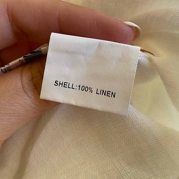 Dissh Aisle White Linen Bow Mini Dress Tie Straps Bridal - Picture 12 of 13